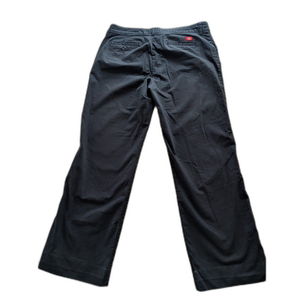 Dickies Women's 14 Regular Black Relaxed Fit Wide Leg Work Pants Cotton Stretch